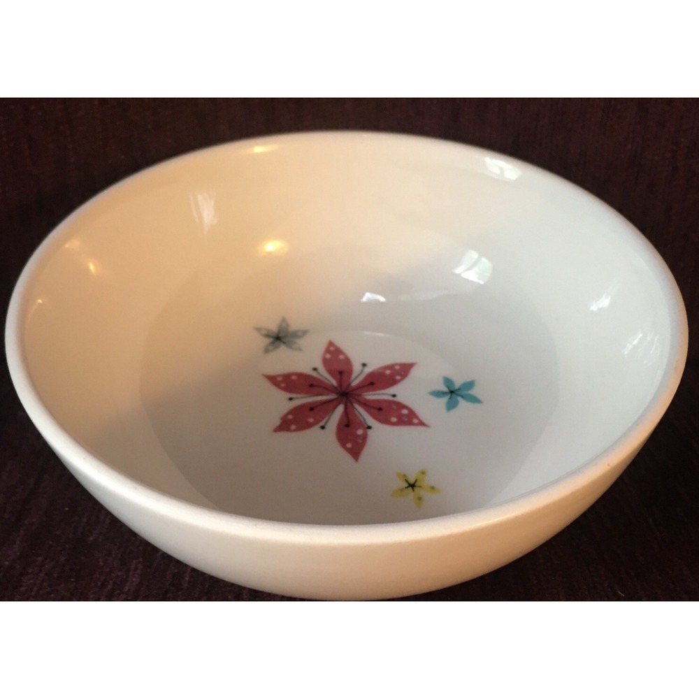 W.S. George Mulby StarGlow atomic flowers Dinner Bowl mint RARE estate find